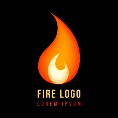 Siyah üzerinde yangın logosu