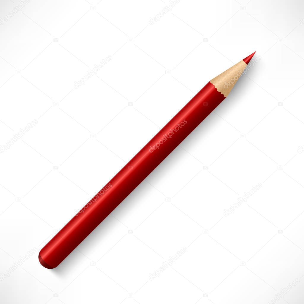 Realistic red lip pencil