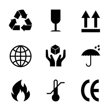 Ambalaj işaret seti izole