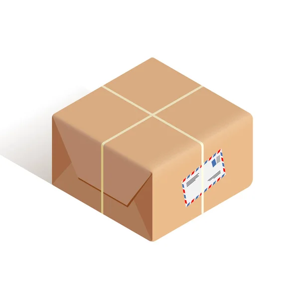 Briefkasten in Papier mit Seil verpackt — Stockvektor