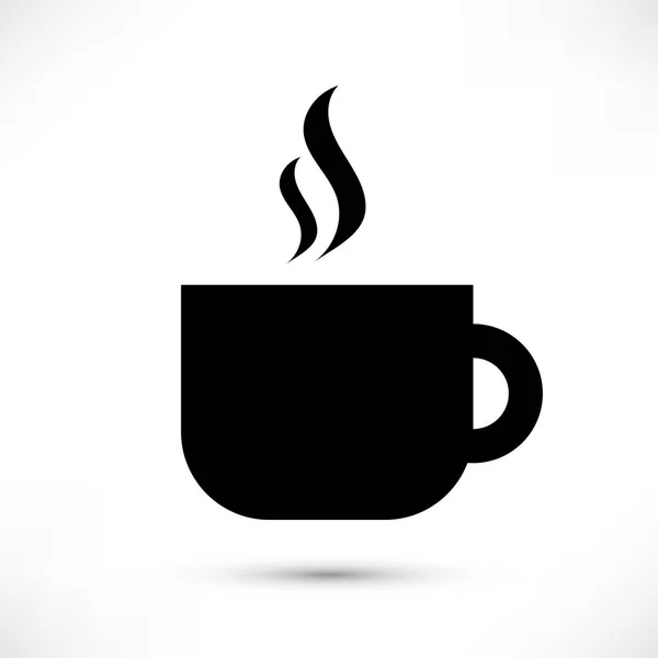 Καφέ ή φλιτζάνι τσάι απλό μαύρο εικονίδιο — Διανυσματικό Αρχείο