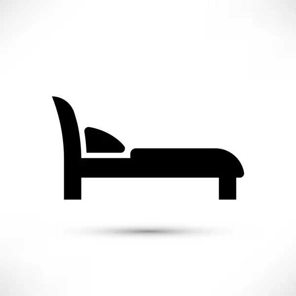 Icono de cama negra simple — Vector de stock