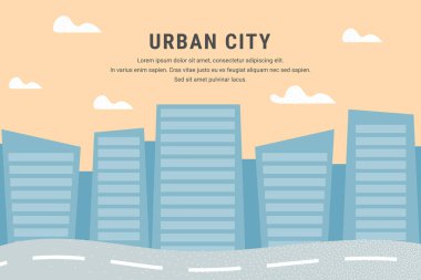 Modern Şehir Skyline Sunset arka plan