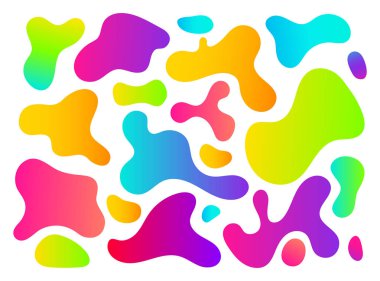 Soyut Gradyan sıvı geometrik şekiller seti