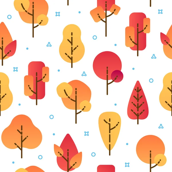 Otoño patrón sin costuras naranjos rojos — Vector de stock