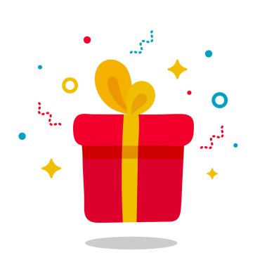 El çizilmiş hediye kutusu konfeti