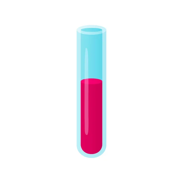 Química tubo de ensaio frasco de vidro com sangue — Vetor de Stock