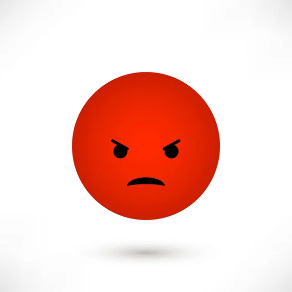 Émoticône colère ronde — Image vectorielle