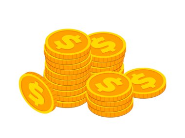 Isome altın para yığını konsepti