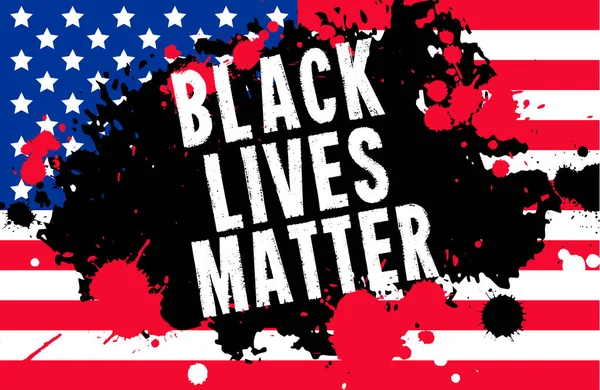 Black Lives Matter Vector Illustration Mit Grunge Text Und Farbfleck — Stockvektor