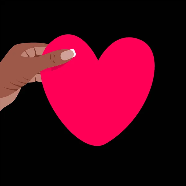 Black Lives Matter Illustration Vectorielle Avec Texte Sur Cœur Dans — Image vectorielle