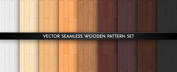 Holz Texturierte Nahtlose Muster Gesetzt Holzplatten Hellen Und Dunkelbraunen Naturfarben — Stockvektor
