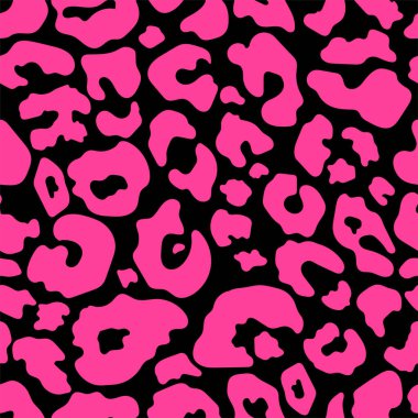 Son moda leopar soyut, pürüzsüz desen. El çizimi vahşi çita derisi pembe doku. Moda baskısı tasarımı, kumaş, tekstil, kapak, ambalaj kağıdı, arka plan, duvar kağıdı. Vektör illüstrasyonu.
