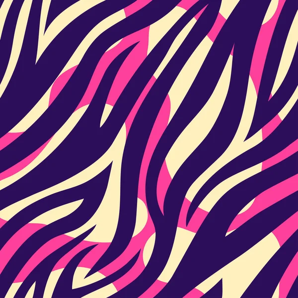 流行的粉色老虎无缝图案 手绘时尚野生动物斑马皮肤纹理为时尚印花设计 纺织品 矢量说明 — 图库矢量图片