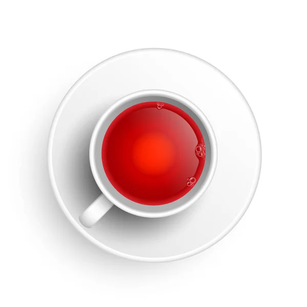 Taza Realista Rooibos Herbarios Saludables Aromáticos Calientes Rojo Hibisco Una — Vector de stock