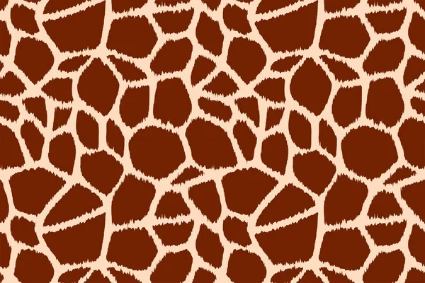 Trendiges Giraffenmuster Hintergrund Handgezeichnete Wildtierhaut Natürliche Braune Textur Für Modedruck — Stockvektor