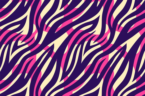 Cor Moda Abstrato Padrão Fundo Tigre Mão Desenhada Rosa Violeta — Vetor de Stock