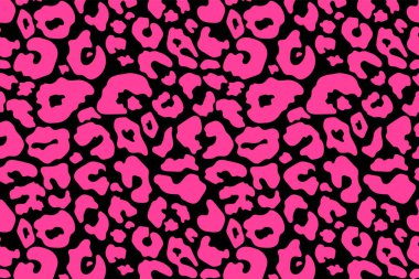 Son moda leopar desenli arka plan. El çizimi soyut vahşi hayvan çitası derisi pembe desen moda baskı tasarımı, kapak, pankart, duvar kağıdı. Vektör illüstrasyonu.