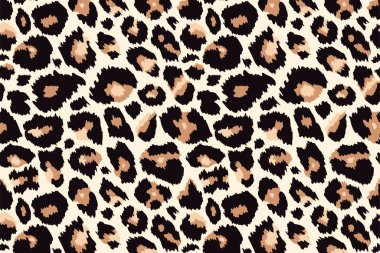 Son moda leopar desenli arka plan. Moda desen tasarımı, afiş, kapak, duvar kağıdı için el yapımı vahşi hayvan çitası derisi doğal dokusu. Vektör illüstrasyonu.