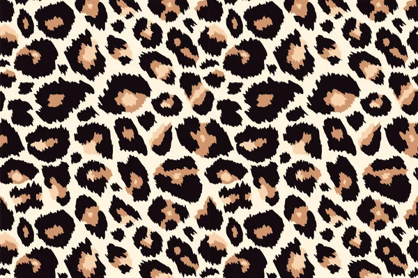 Trendy Leopard Pattern Background Hand Drawn Fashionable Wild Animal Cheetah — Stock Vector