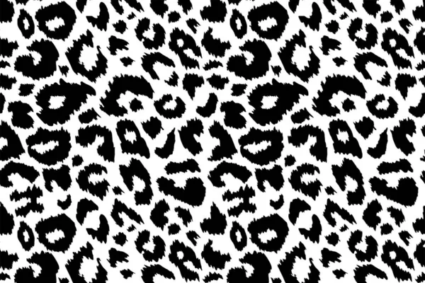 Trendy Leopardenmuster Hintergrund Handgezeichnete Modische Wildtier Gepardenfell Schwarz Weiße Textur — Stockvektor