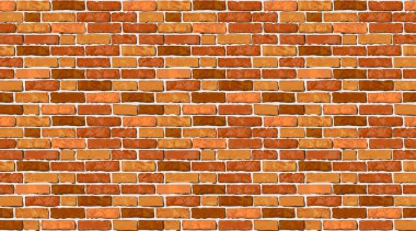 Gerçekçi Vector duvar yatay arka planı. Düz grunge duvar dokusu. Yazdırma, dizayn, dekor ve fotoğraf arkaplanı için kırmızı desenli tuğla.