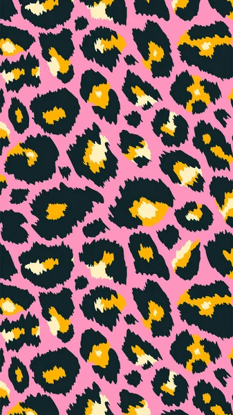 Fondo Vertical Abstracto Leopardo Moda Dibujado Mano Moda Animal Salvaje — Vector de stock