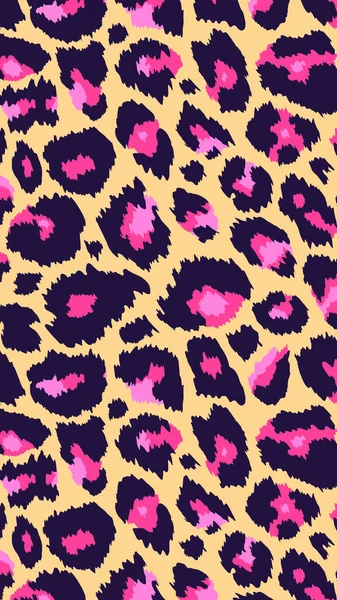 Trendige Leoparden Abstrakten Vertikalen Hintergrund Handgezeichnete Modische Wildtier Gepardenhaut Muster — Stockvektor