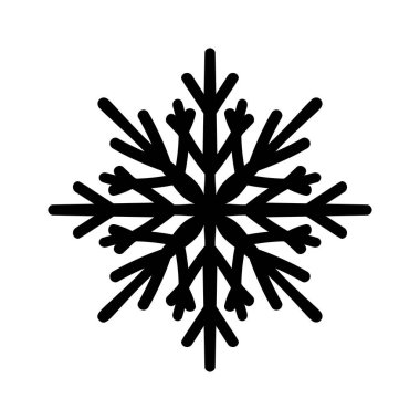 Siyah el çizilmiş kar tanesi logo tasarım şablonu beyaz arkaplanda izole edilmiş. Baskı, web, tasarım, Noel dekorasyonu, etiket veya mobil uygulama için yeni yıl ve kış karalama sembolü.