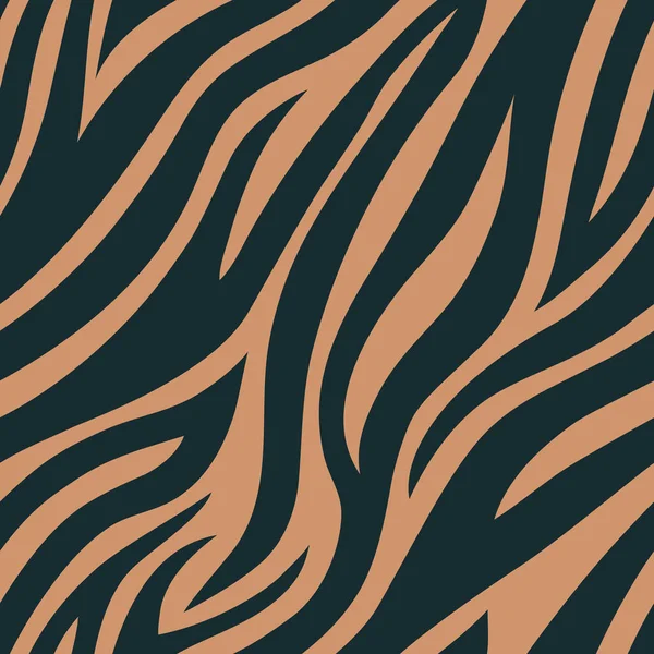 トレンディな茶色の虎やゼブラシームレスなパターン ファッションプリントデザイン ファブリック テキスタイル ラップ 壁紙のためのファッショナブルな野生動物の皮膚の繰り返しテクスチャを描きました ベクターイラスト — ストックベクタ