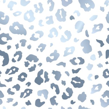 Moda gümüşi leopar derisi soyut, pürüzsüz desen. Moda baskısı tasarımı, tekstil, kapak, kapak, duvar kağıdı, arka plan, kağıt için beyaz üzerine vahşi hayvan çitası beyaz metalik dokusu.