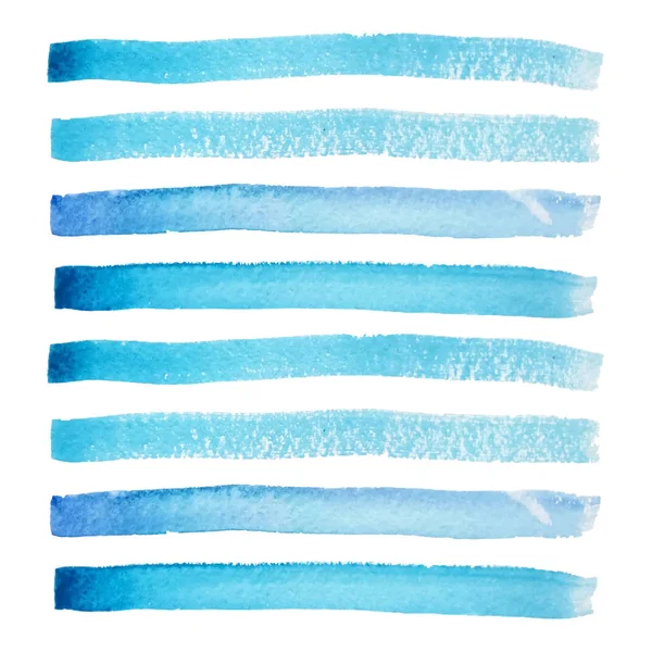 Lignes Aquarelle Bleu Isolé Sur Fond Blanc — Image vectorielle