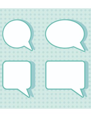 Beyaz konuşmak kabarcıklar mavi arka plan ayarla