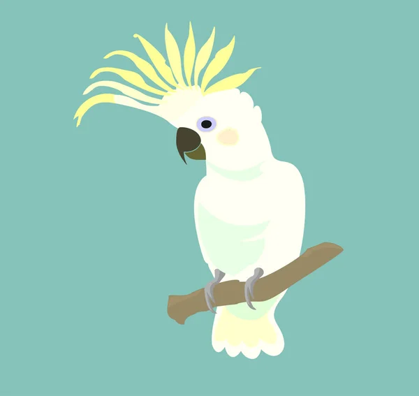 Современная Векторная Иллюстрация Птицы Попугая Голубом Фоне — стоковый вектор
