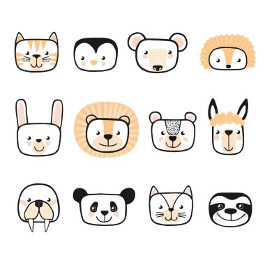 sorunsuz vektör desen çeşitli hayvanlarla