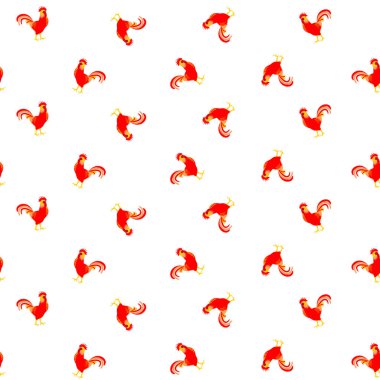 Modern illüstrasyon, tavukları ile sorunsuz vektör desen