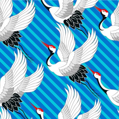 Vinç kuş uçan ile sorunsuz vektör desen