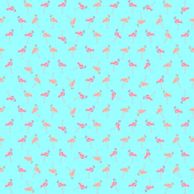 pembe flamingo kuşları ile sorunsuz vektör desen