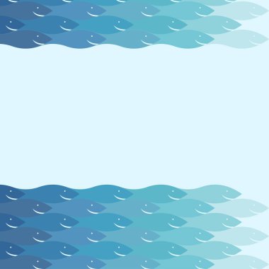 arka plan mavi renklerde balık desenli