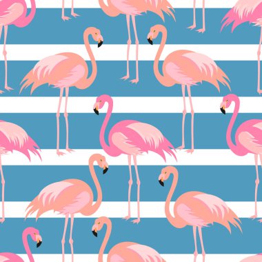 Flamingolar, doku ile sorunsuz vektör arka plan