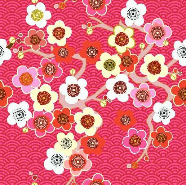 Motif Vectoriel Sans Couture Avec Belles Fleurs Fleurs — Image vectorielle