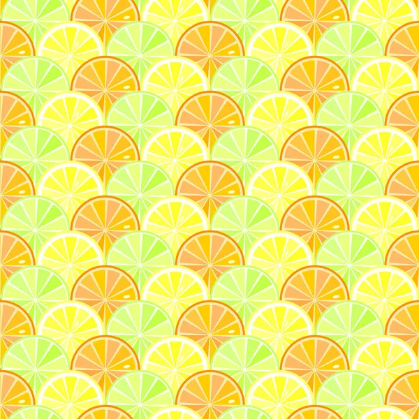 Seamless Vector Background Sliced Citrus Fruit — Stock Vector