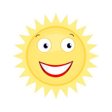 Sun'ın mutlu yüz vektör duygu simgesi 