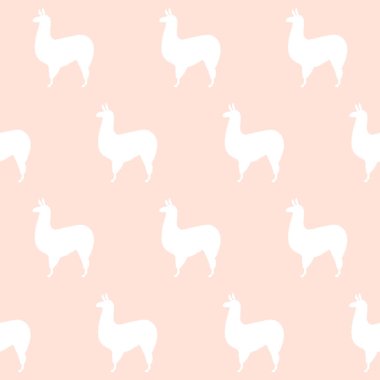 lamas pembe üzerinde sorunsuz vektör desen