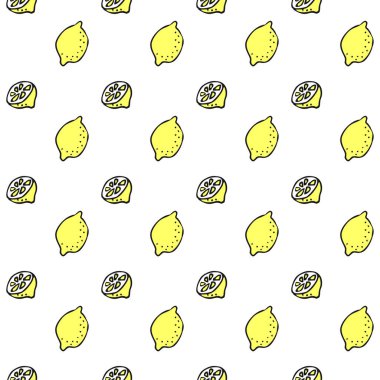 sorunsuz vektör desen çizilmiş limon ile
