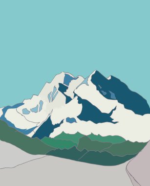 dağların manzara modern vektör çizim