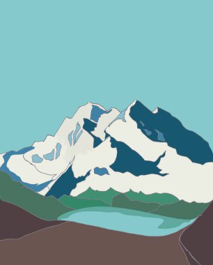 dağların manzara modern vektör çizim