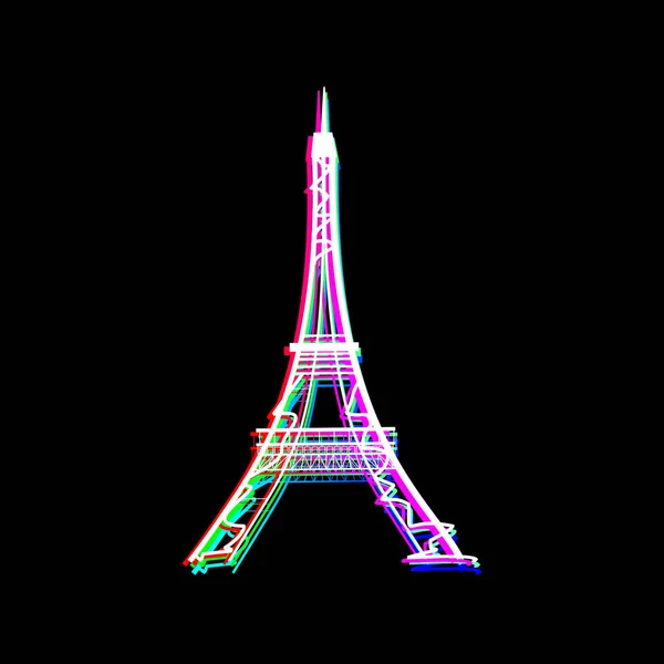 Cartel Vectorial Minimalista Con Torre Eiffel — Archivo Imágenes Vectoriales