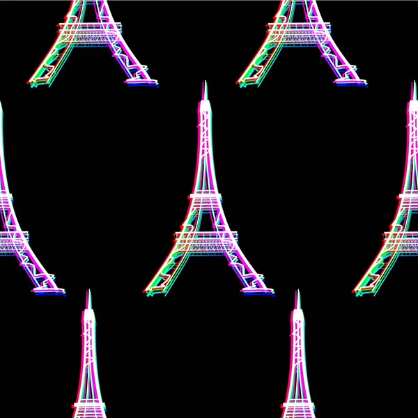 无缝的向量背景与埃菲尔铁塔 — 图库矢量图片
