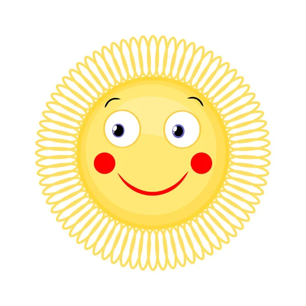 Sol Con Cara Feliz Vector Icono Emoción — Archivo Imágenes Vectoriales